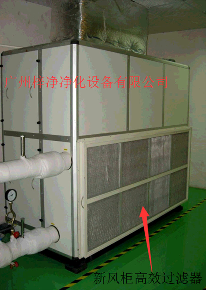 新風(fēng)柜內(nèi)設(shè)置有高效過濾器，中效過濾器，初效過濾器系統(tǒng)